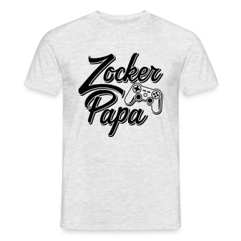 Zockerpapa - Männer T-Shirt - Grau meliert - Vorne - AI Model Male 178 dark (178cm)