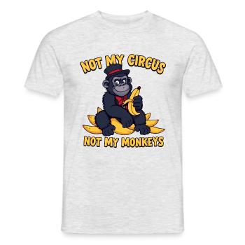 Not My Circus - Funny Monkey Saying - Men's T-Shirt - heather grey - Front - AI Model Male 178 dark (178cm)