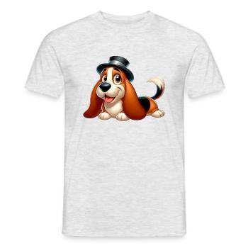 Basset 7 - Men's T-Shirt - heather grey - Front - AI Model Male 178 dark (178cm)