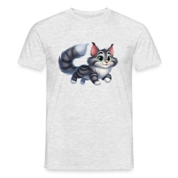 Maine Coon 12 - Männer T-Shirt - Grau meliert - Vorne - AI Model Male 178 dark (178cm)