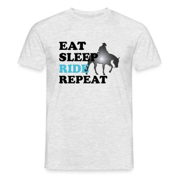 Reining Westernreiter - T-shirt homme - gris chiné - Devant - AI Model Male 178 dark (178cm)