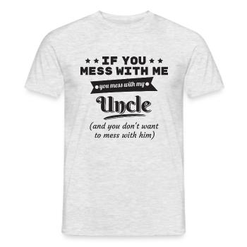 Bébé Créez oncle parrain cadeau de naissance - T-shirt homme - gris chiné - Devant - AI Model Male 178 dark (178cm)