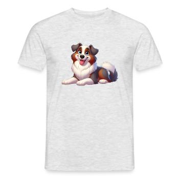 Australian Shepherd 2 - Men's T-Shirt - heather grey - Front - AI Model Male 178 dark (178cm)
