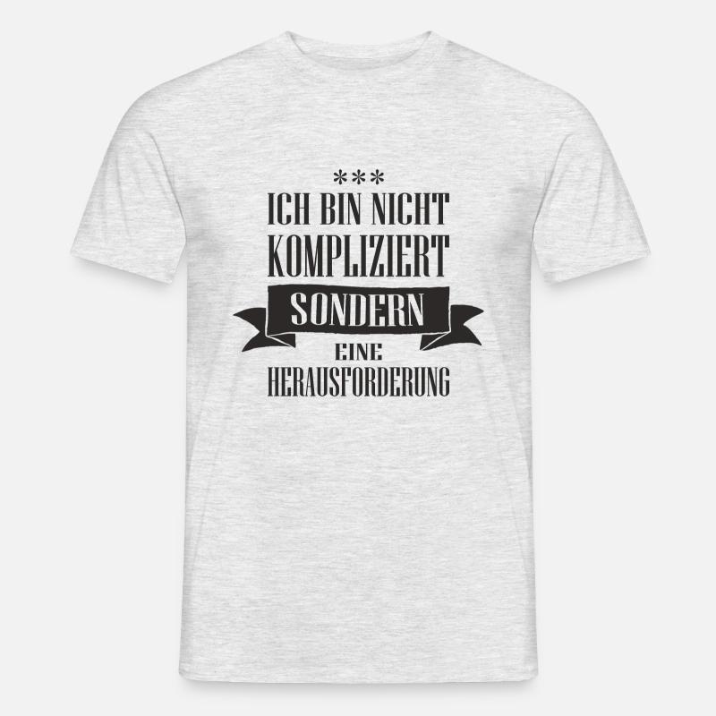 Ich bin nicht kompliziert - Männer T-Shirt - Grau meliert
