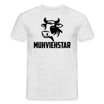 Muhviehstar | Farbe änderbar - Männer T-Shirt - Grau meliert - Vorne - AI Model Male 178 dark (178cm)