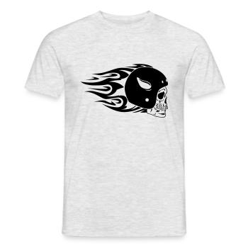 skull_biker - T-shirt homme - gris chiné - Devant - AI Model Male 178 dark (178cm)