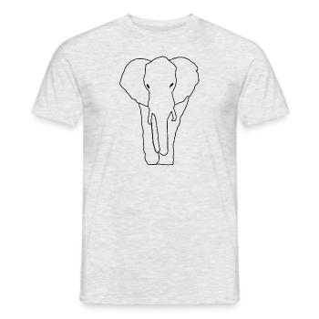 elephant line art - Men's T-Shirt - heather grey - Front - AI Model Male 178 dark (178cm)