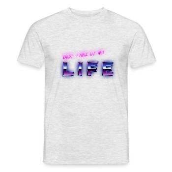 80er 80s Best Time Of My Life - Männer T-Shirt - Grau meliert - Vorne - AI Model Male 178 dark (178cm)