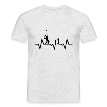 Tennis Herzschlag - Männer T-Shirt - Grau meliert - Vorne - AI Model Male 178 dark (178cm)
