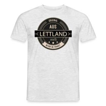 Original aus Lettland 100% - Männer T-Shirt - Grau meliert - Vorne - AI Model Male 178 dark (178cm)