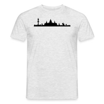 Hanover skyline - silhouette - Lower Saxony - Men's T-Shirt - heather grey - Front - AI Model Male 178 dark (178cm)