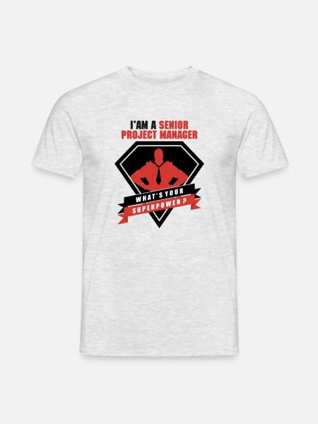 Jestem starszym kierownikiem projektu - T-shirt męski - szary melanż