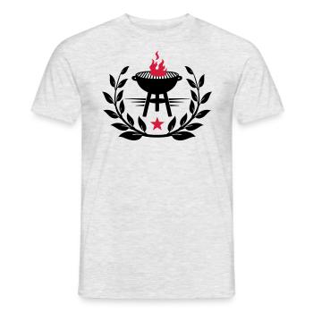 grill garland of corn - Griller Emblem - Grillen - Men's T-Shirt - heather grey - Front - AI Model Male 178 dark (178cm)