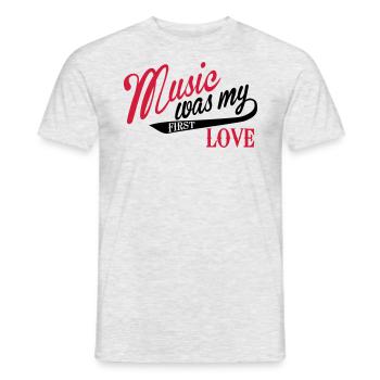 Music mean what my first love - music, first love - Men's T-Shirt - heather grey - Front - AI Model Male 178 dark (178cm)