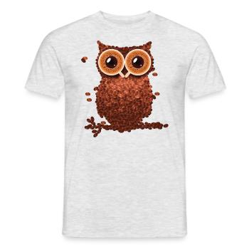 Funny Geek Coffee Night Owl - Männer T-Shirt - Grau meliert - Vorne - AI Model Male 178 dark (178cm)