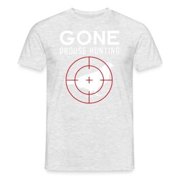 Hunter Gift Gone Grouse Hunting graphic - Men's T-Shirt - heather grey - Front - AI Model Male 178 dark (178cm)