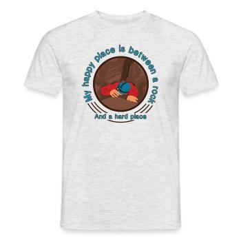 My Happy Place Funny Spelunker Caving graphic - Men's T-Shirt - heather grey - Front - AI Model Male 178 dark (178cm)