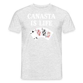 Lustiger Kartenspieler Canasta ist Lebensgrafik - Männer T-Shirt - Grau meliert - Vorne - AI Model Male 178 dark (178cm)