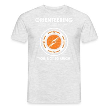 Lustige Happy Compass Orientierungslauf Grafik - Männer T-Shirt - Grau meliert - Vorne - AI Model Male 178 dark (178cm)