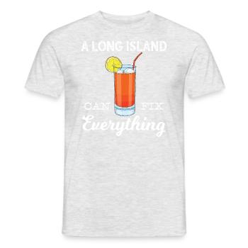 Lustiger Mixologist Cocktail Long Island Eistee - Männer T-Shirt - Grau meliert - Vorne - AI Model Male 178 dark (178cm)
