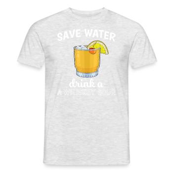 Cocktail Lover Save Water Trinken Sie einen Whisky Sour - Männer T-Shirt - Grau meliert - Vorne - AI Model Male 178 dark (178cm)