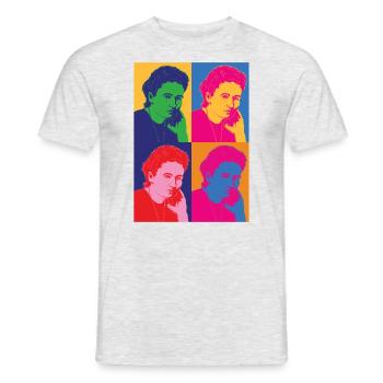 Pop Art Portrait Girls In STEM Marie Curie print - Men's T-Shirt - heather grey - Front - AI Model Male 178 dark (178cm)