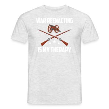 War Reenacting Is My Therapy graphique - T-shirt homme - gris chiné - Devant - AI Model Male 178 dark (178cm)