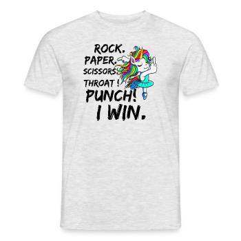 Funny Rude Dancing Unicorn - Men's T-Shirt - heather grey - Front - AI Model Male 178 dark (178cm)