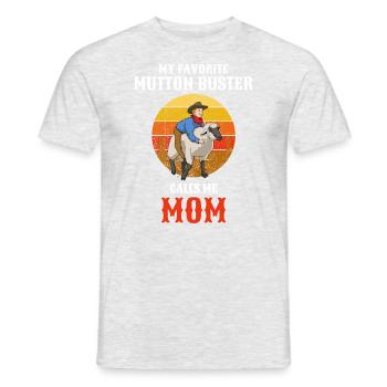 Favorite Mutton Buster Rodeo Mom Sheep Busting - Men's T-Shirt - heather grey - Front - AI Model Male 178 dark (178cm)