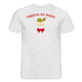 Jour Dinking Eggnog Glass Pickleball Noël - T-shirt homme - gris chiné - Devant - AI Model Male 178 dark (178cm)