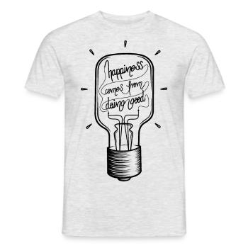 Happiness light bulb radiates feelings of happiness - Men's T-Shirt - heather grey - Front - AI Model Male 178 dark (178cm)