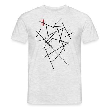Conception d’architecture minimale de modèle - T-shirt homme - gris chiné - Devant - AI Model Male 178 dark (178cm)