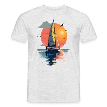 Sailboat before sunset - Men's T-Shirt - heather grey - Front - AI Model Male 178 dark (178cm)