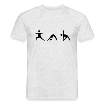 Yoga Poses Silhouette - Men's T-Shirt - heather grey - Front - AI Model Male 178 dark (178cm)