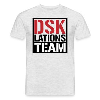 Deeskalationsteam DSKlations Team Farben änderbar - Männer T-Shirt - Grau meliert - Vorne - AI Model Male 178 dark (178cm)