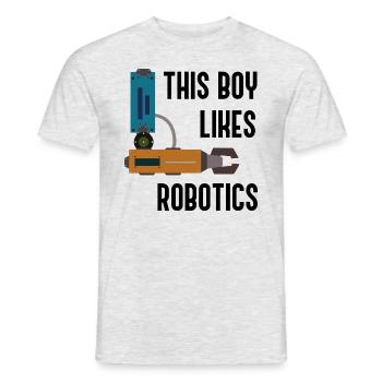 Junge mag Roboter Maschinenbauingenieur Robotik - Männer T-Shirt - Grau meliert - Vorne - AI Model Male 178 dark (178cm)