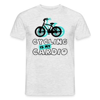 Le cyclisme en tant que vélo de cardio-mobilité - T-shirt homme - gris chiné - Devant - AI Model Male 178 dark (178cm)