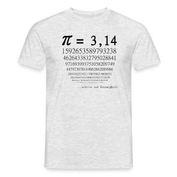 Funny mathematician saying : Pi - Men's T-Shirt - heather grey - Front - AI Model Male 178 dark (178cm)