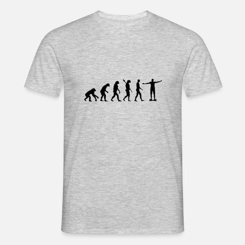 Hoverboard Evolution - Männer T-Shirt - Grau meliert
