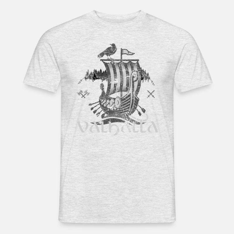 Valhalla Viking Vikings Bjoern Eisenseite - Männer T-Shirt - Grau meliert