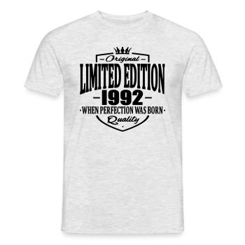 Limited edition 1992 - Men's T-Shirt - heather grey - Front - AI Model Male 178 dark (178cm)