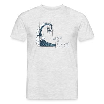 Irgendwas mit Surfen! Perfekte Fibonacci Welle - Männer T-Shirt - Grau meliert - Vorne - AI Model Male 178 dark (178cm)