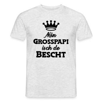 Min Grosspapi isch de bescht Opa Schweiz Grosspapi - Männer T-Shirt - Grau meliert - Vorne - AI Model Male 178 dark (178cm)