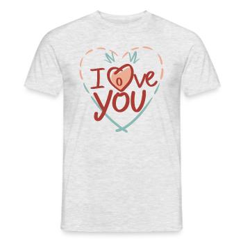 I love you, ich liebe dich - Männer T-Shirt - Grau meliert - Vorne - AI Model Male 178 dark (178cm)