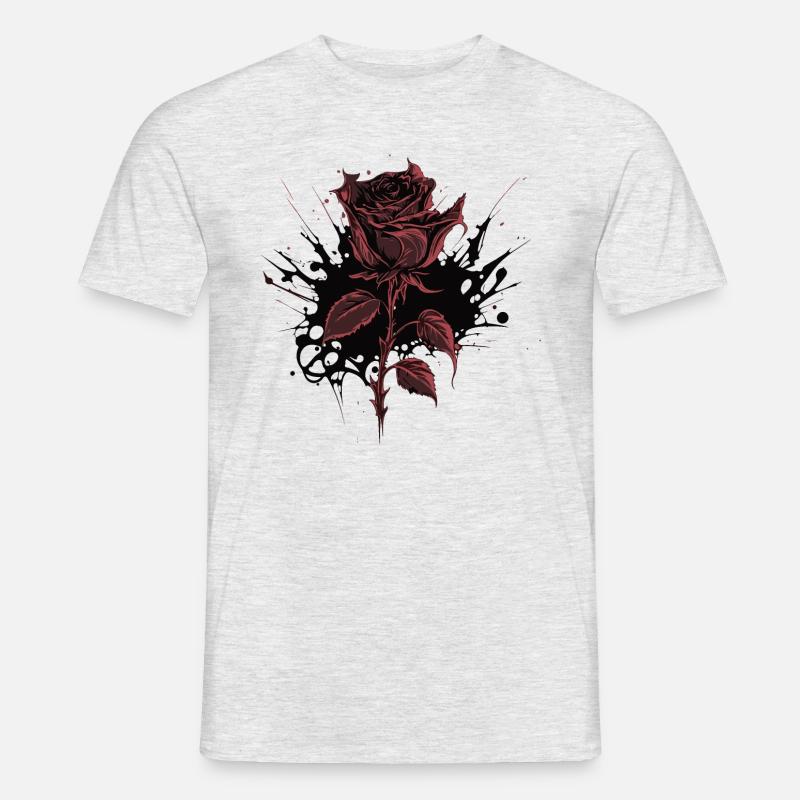 Rote Rose Goth Gothic - Männer T-Shirt - Grau meliert
