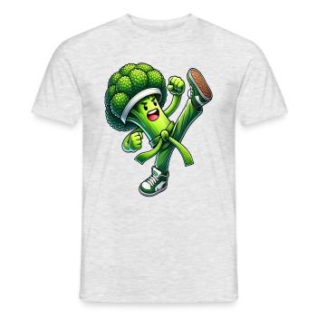 Maître karaté du brocoli - T-shirt homme - gris chiné - Devant - AI Model Male 178 dark (178cm)