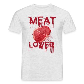 Meat Lover - Fleischliebhaber - Männer T-Shirt - Grau meliert - Vorne - AI Model Male 178 dark (178cm)