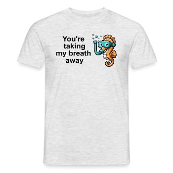 Hippocampe - Tu me coupes le souffle - T-shirt homme - gris chiné - Devant - AI Model Male 178 dark (178cm)
