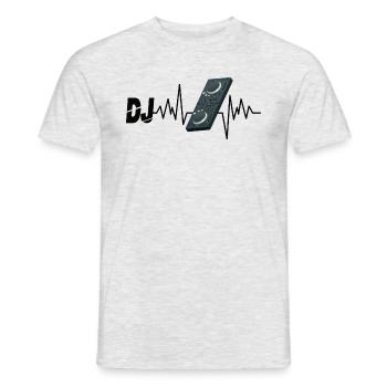 DJ Herzschlag - Männer T-Shirt - Grau meliert - Vorne - AI Model Male 178 dark (178cm)