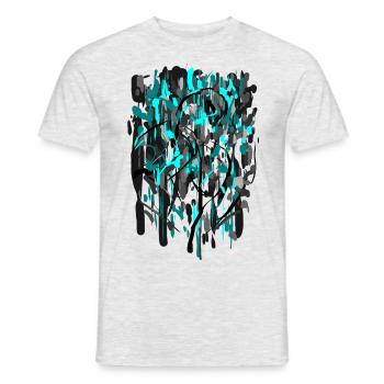 Hintergrund - abstrakt Petrol - Männer T-Shirt - Grau meliert - Vorne - AI Model Male 178 dark (178cm)